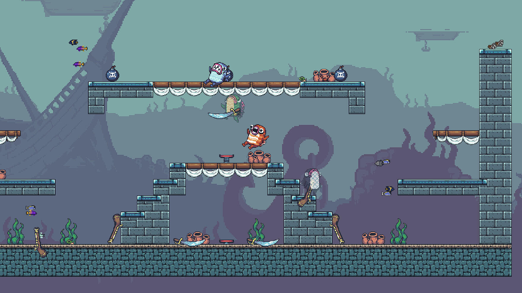 Screenshot of Fish Folk: Jumpy
