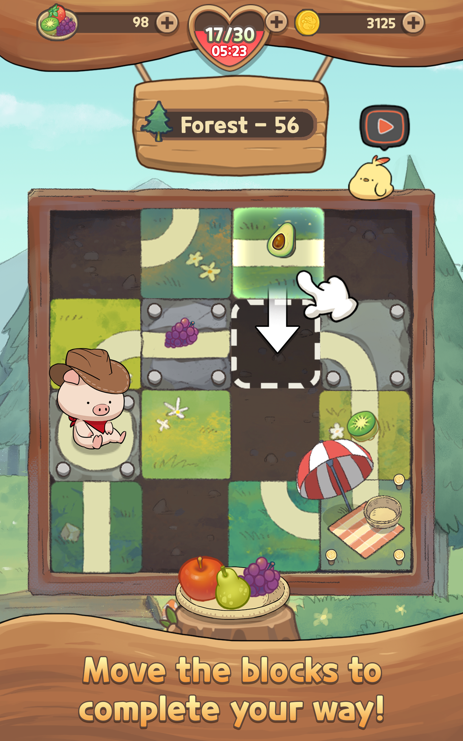 Piglet's Slidey Picnic Game Screenshot