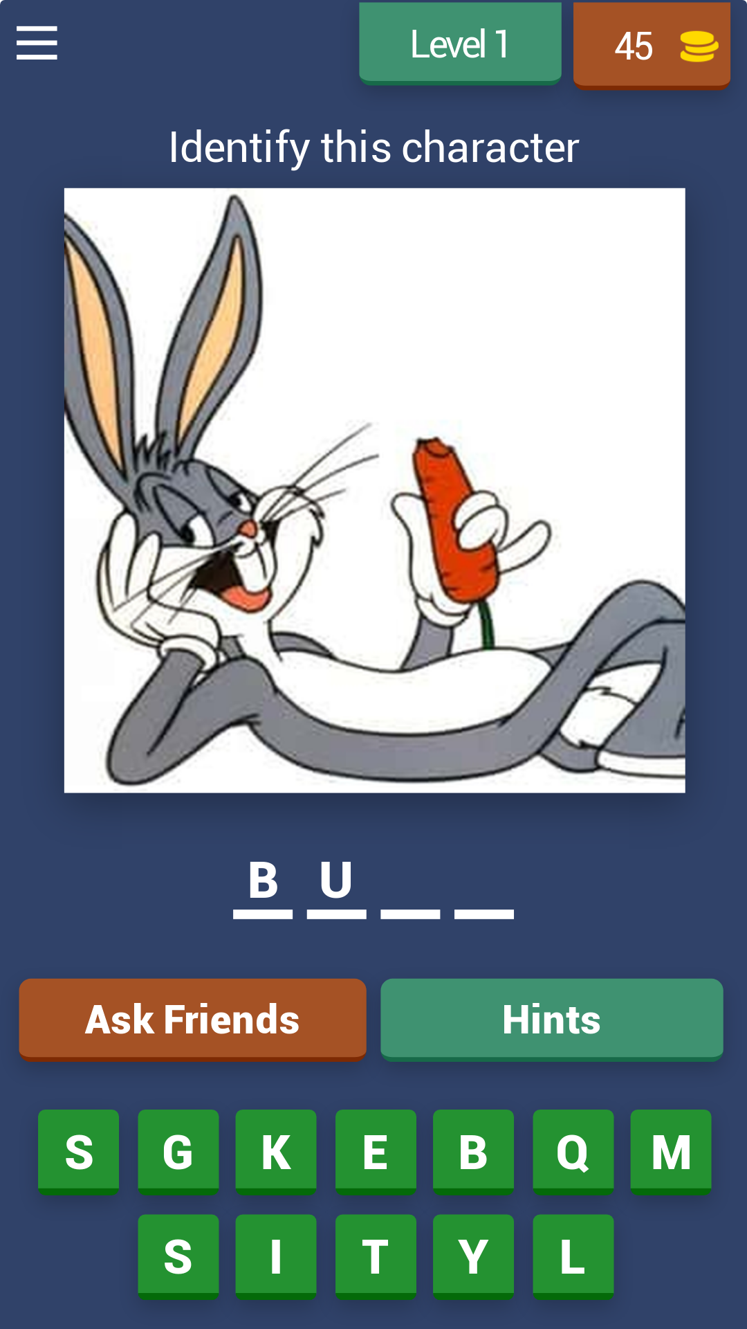 Cartoon Name Challenge Game Screenshot