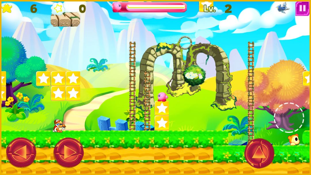 Screenshot of Kirby epic journey in the malicious land of stars