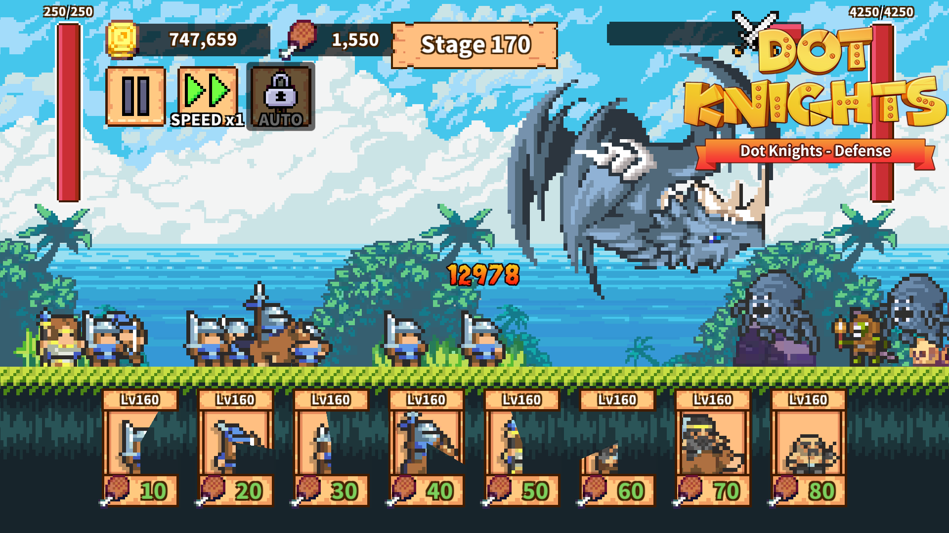 Dot Knights: Pixel Defense War Game Screenshot