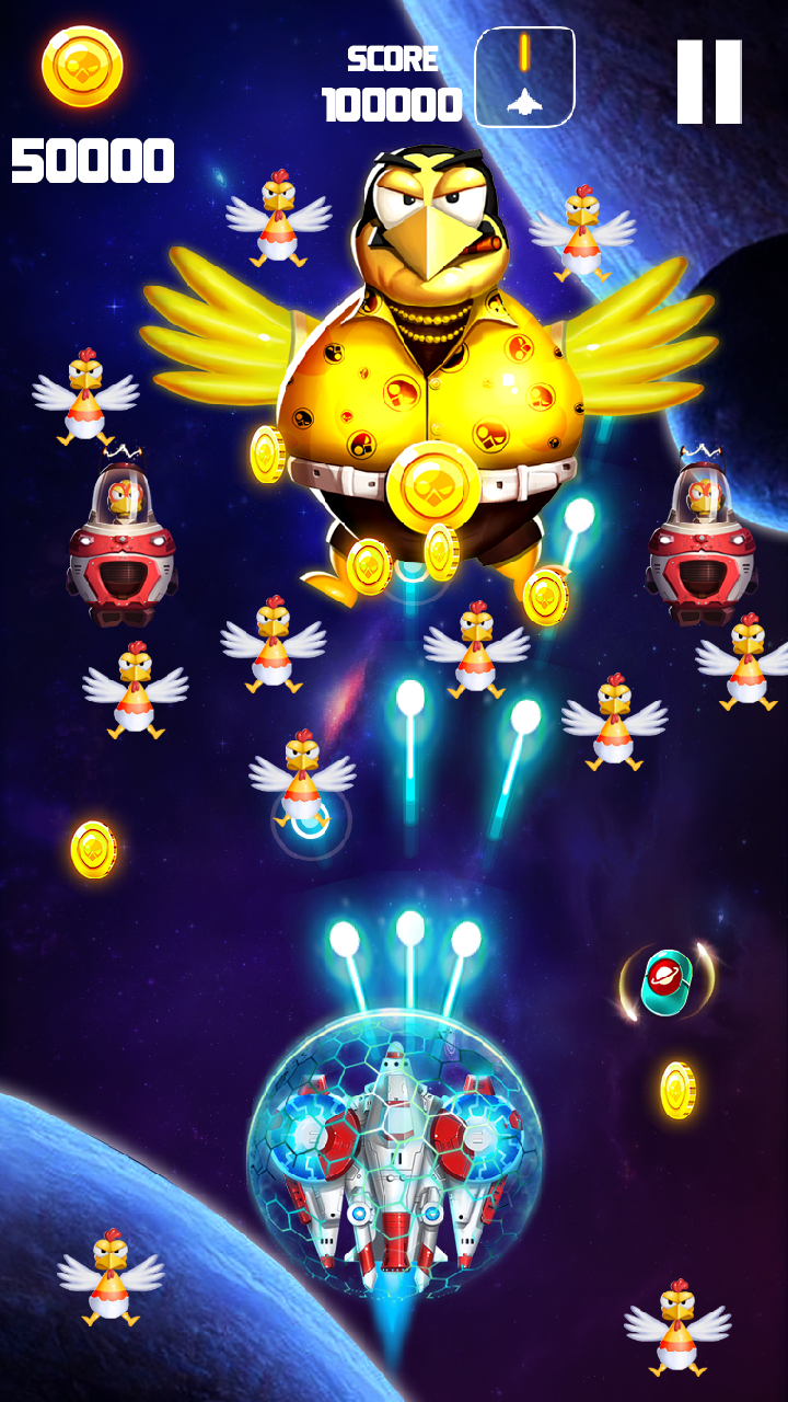 Chicken Shooter: Crazy Invader Game Screenshot
