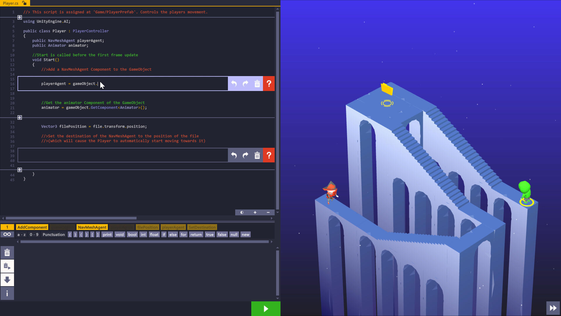 Screenshot of U-Sharp: The Unity Coding Learning Game