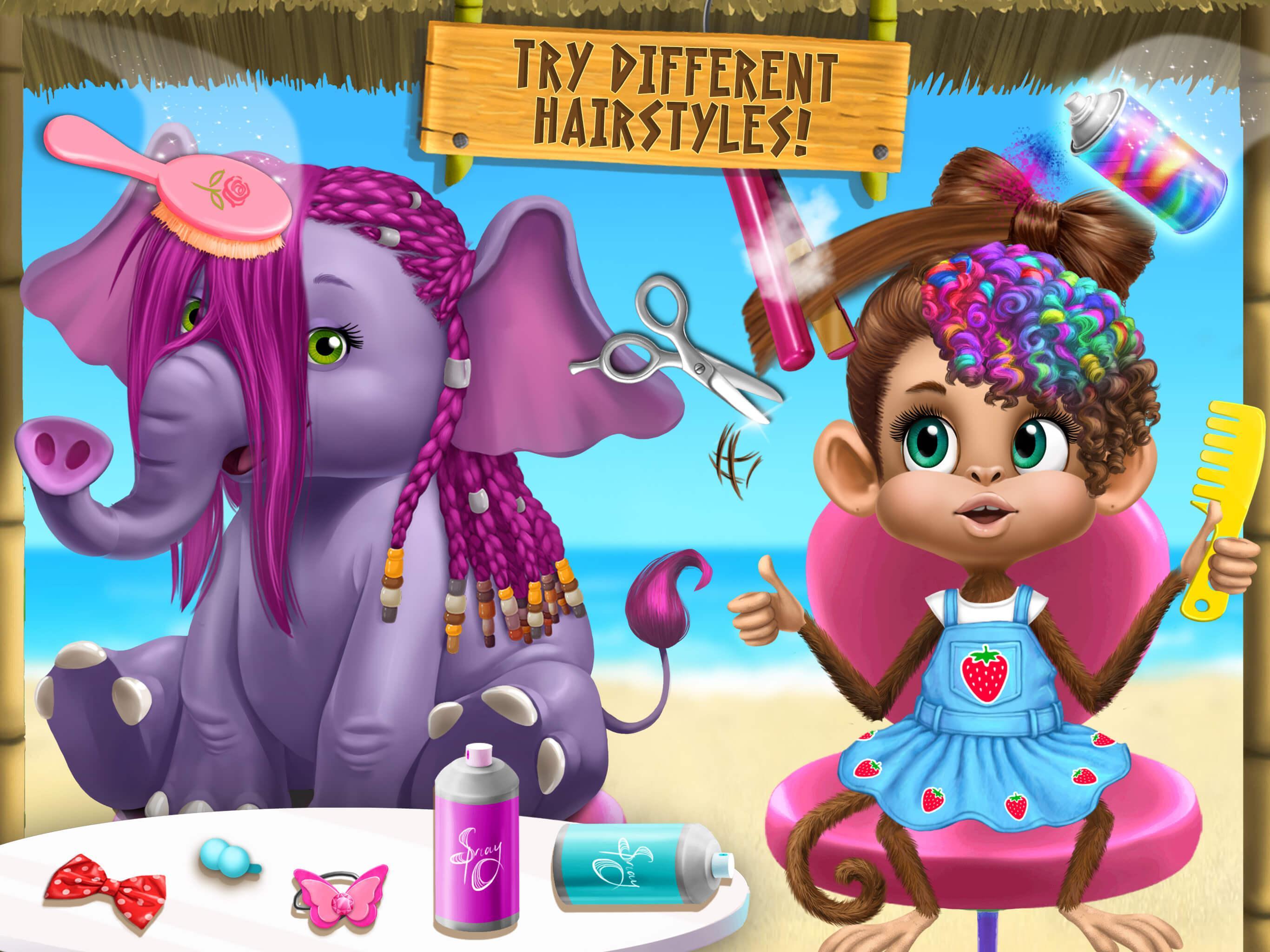 Jungle Animal Hair Salon 2 Game Screenshot