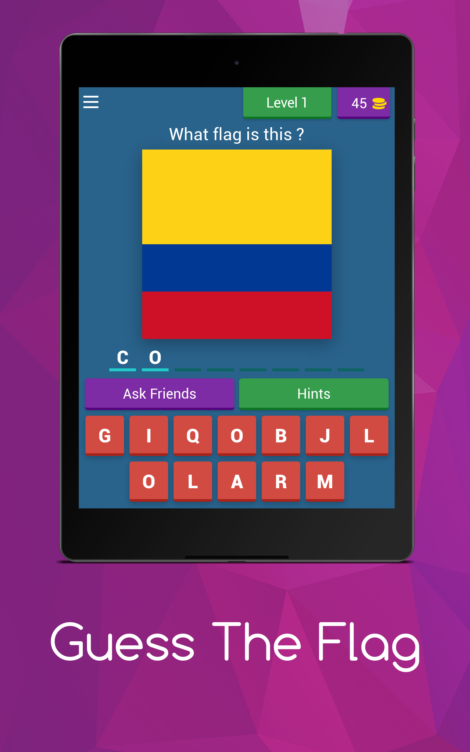 Screenshot of Guess the Flag Quiz