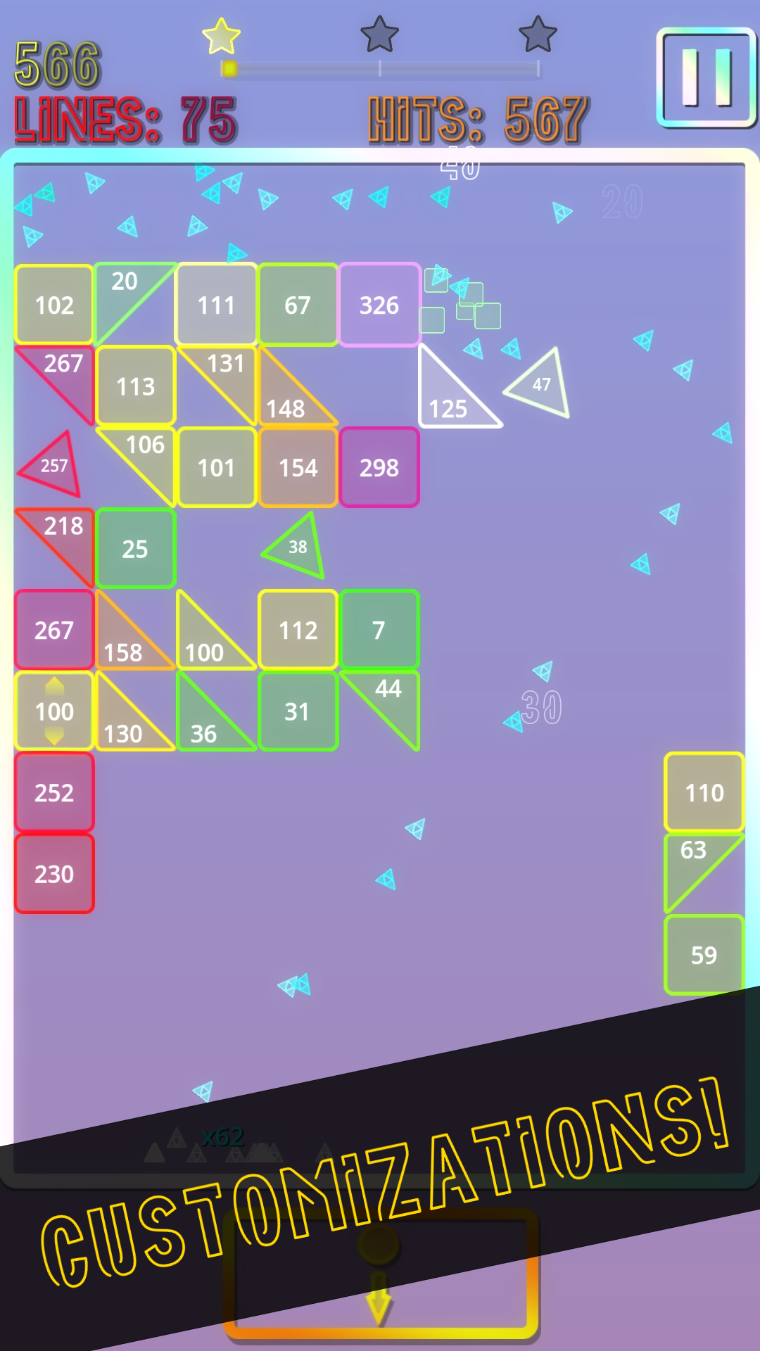 Neon Brick Breaker Game Screenshot