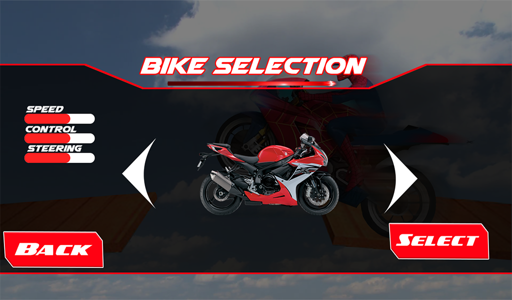 Скриншот игры Spiderman Bike Racing Stunt Master