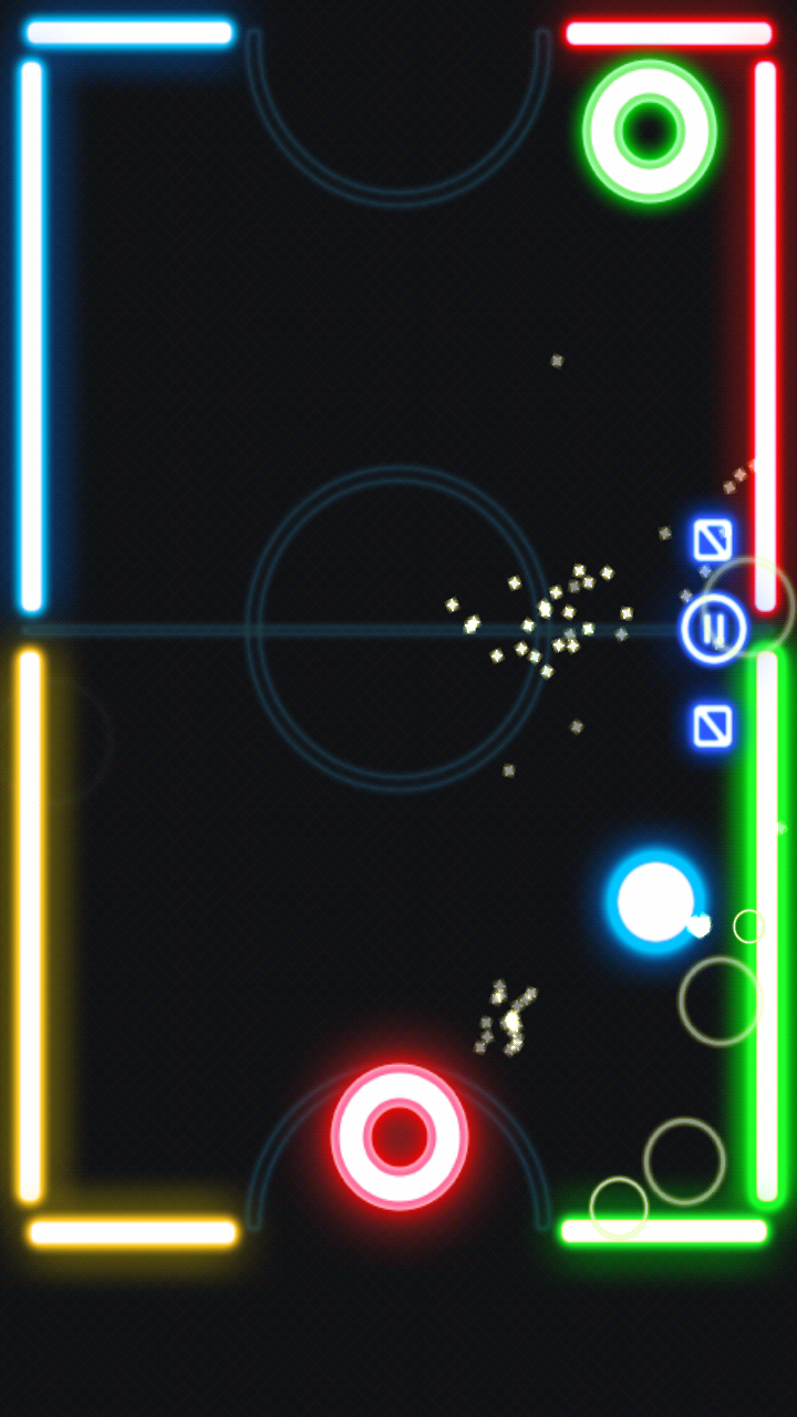 Glow Air Hockey ゲームのスクリーンショット