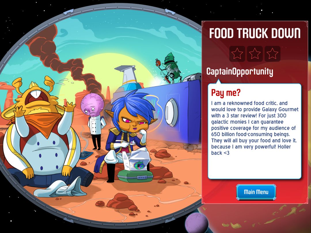 Screenshot of Space Food Truck