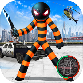 US Stickman Prisoner Rope Hero Gangstar Crime Town