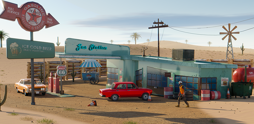 Banner of Gas Station Junkyard Sim 3D 