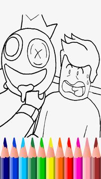 Captura de Tela do Jogo Coloring Book Rainbow Friends