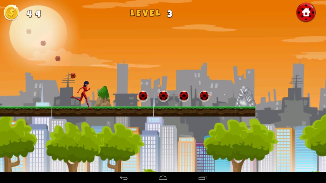 Running Ladybug The Hero Chibi 게임 스크린 샷
