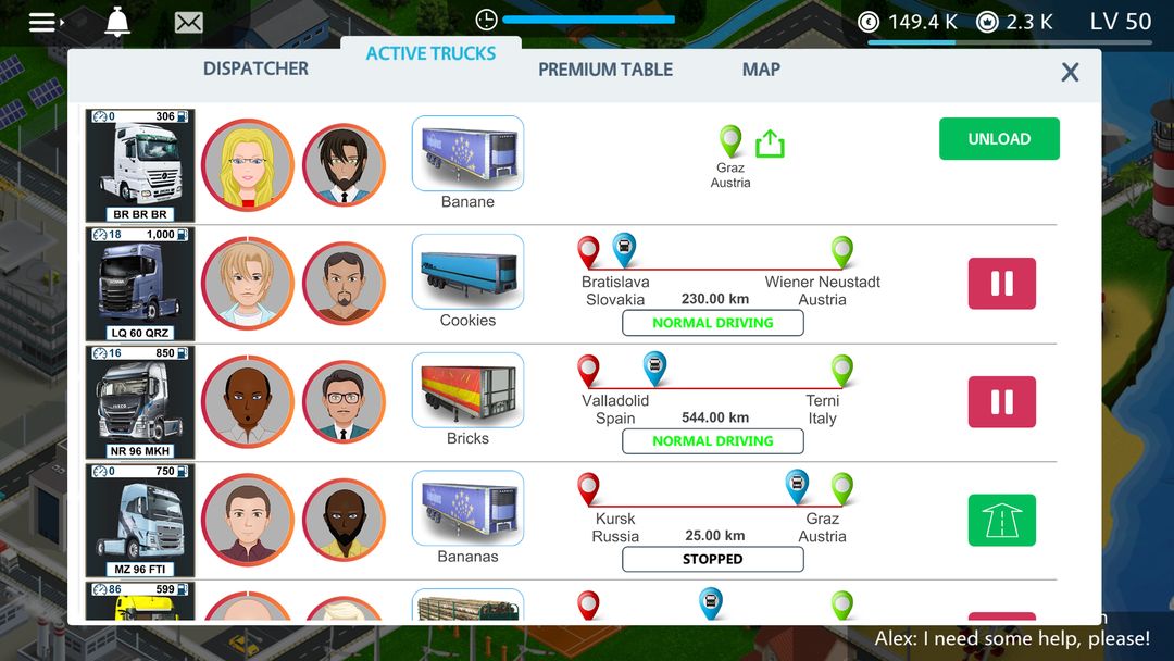 Virtual Truck Manager - Tycoon 게임 스크린 샷