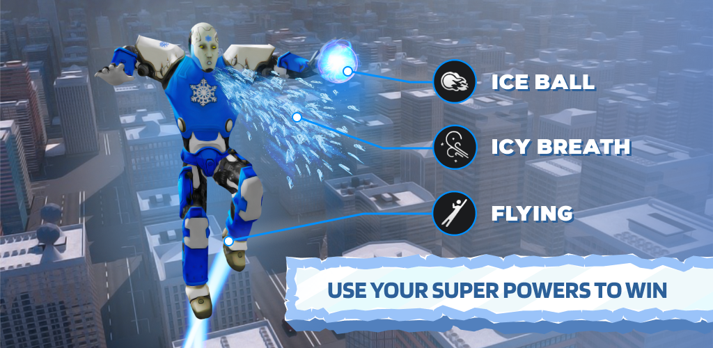 Banner of Ice Hero Robot 3D: ហ្គេមប្រយុទ្ធមនុស្សយន្តហោះ 1.0.8