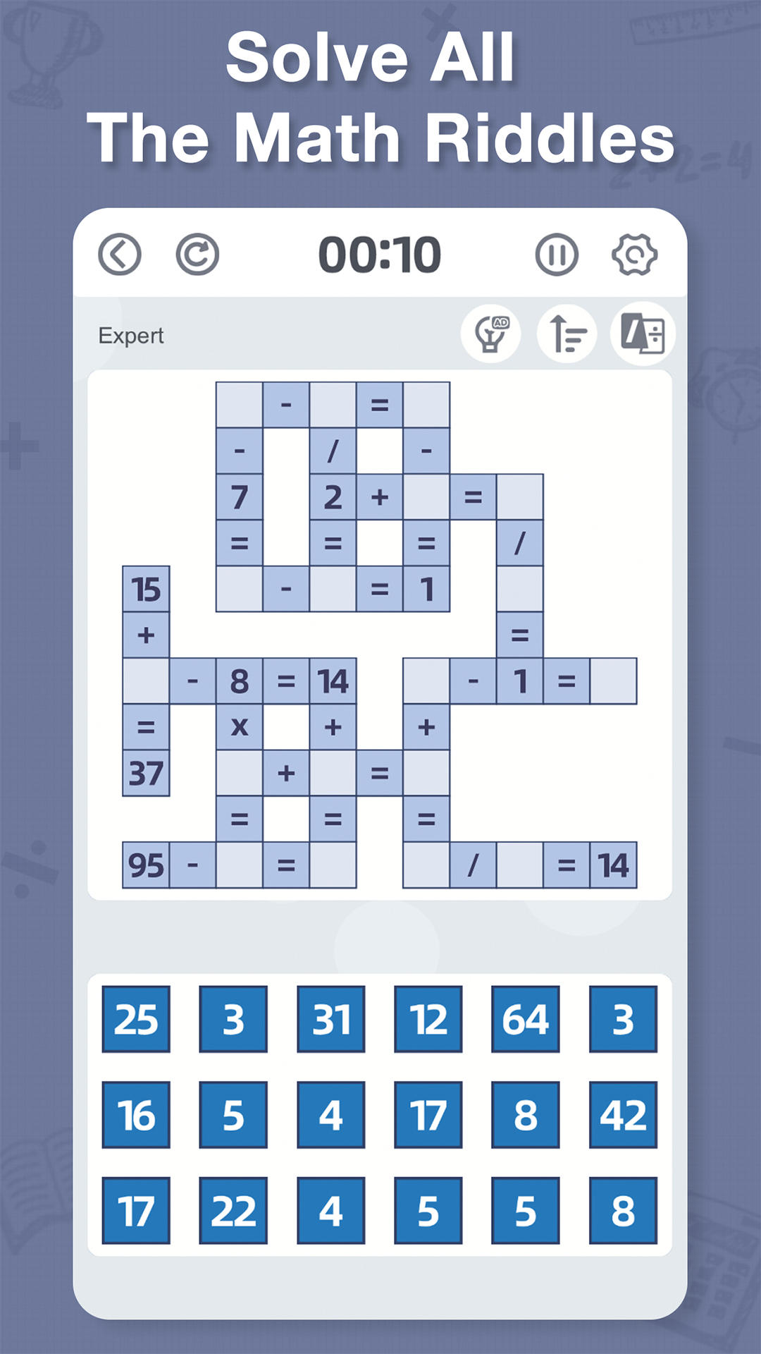 CrossMath - Number Puzzle Game Game Screenshot