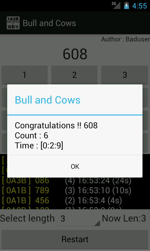 Bulls And Cows / Guess Number Game Screenshot