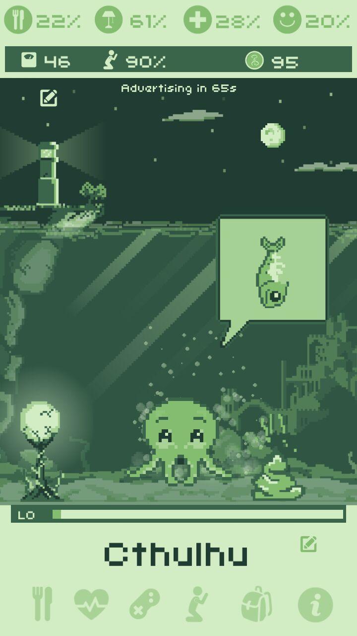 Cthulhu Virtual Pet Game Screenshot