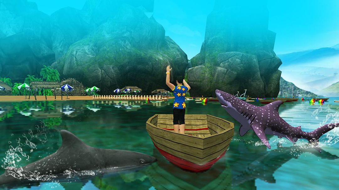 Shark Attack Game - Blue whale sim ภาพหน้าจอเกม