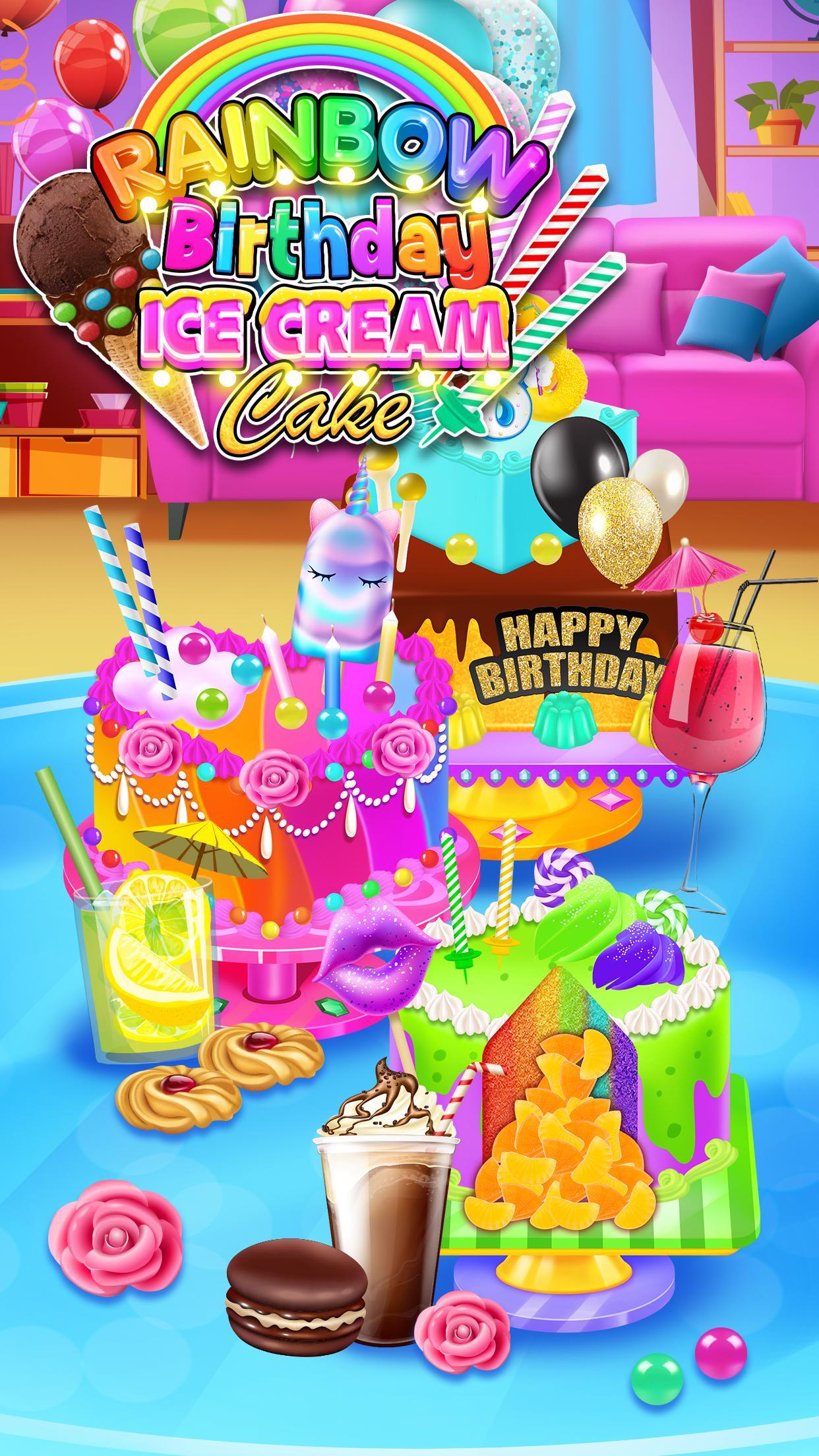 Rainbow Glitter Birthday Cakes Game Screenshot