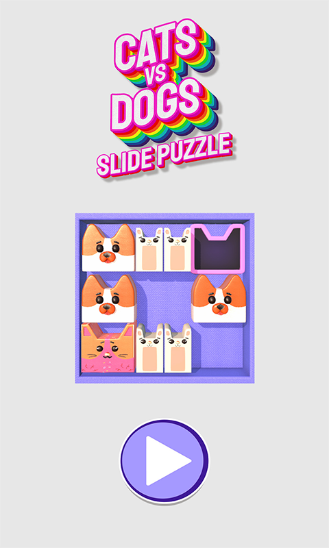 Cuplikan Layar Game Cats Vs Dogs! Slide Puzzle