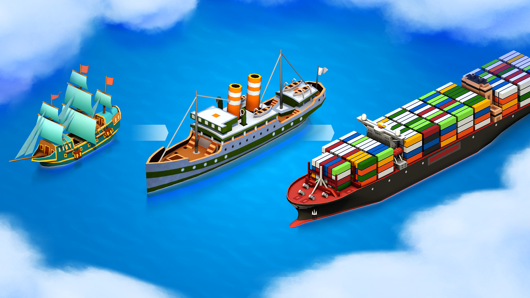 Sea Port: Cargo Boat Tycoon Game Screenshot