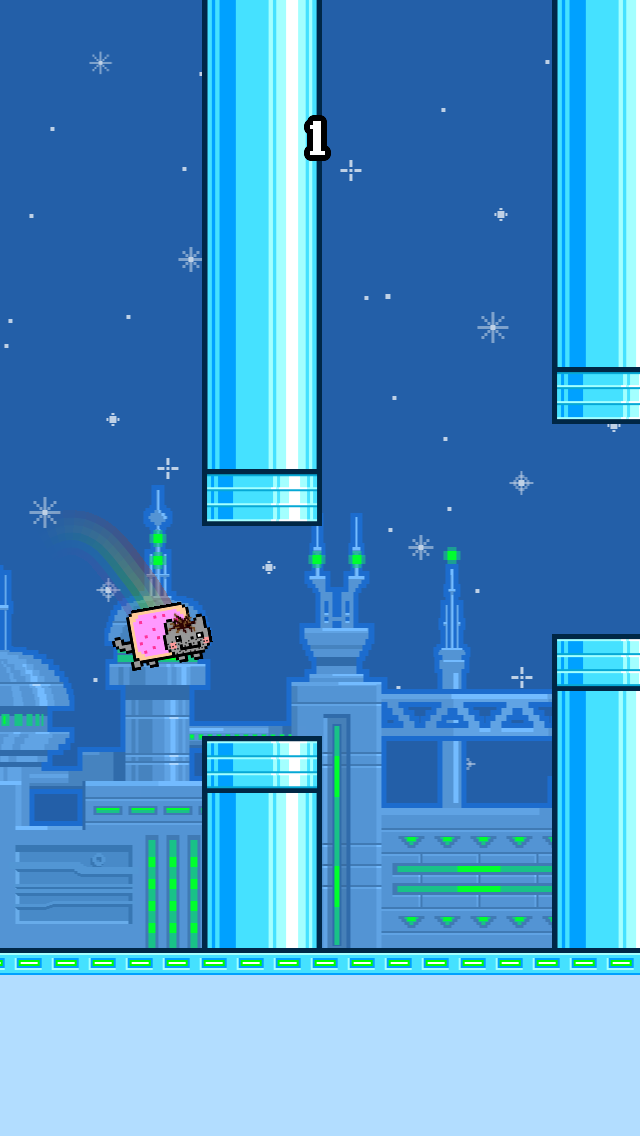 Flappy Nyan: flying cat wings 遊戲截圖