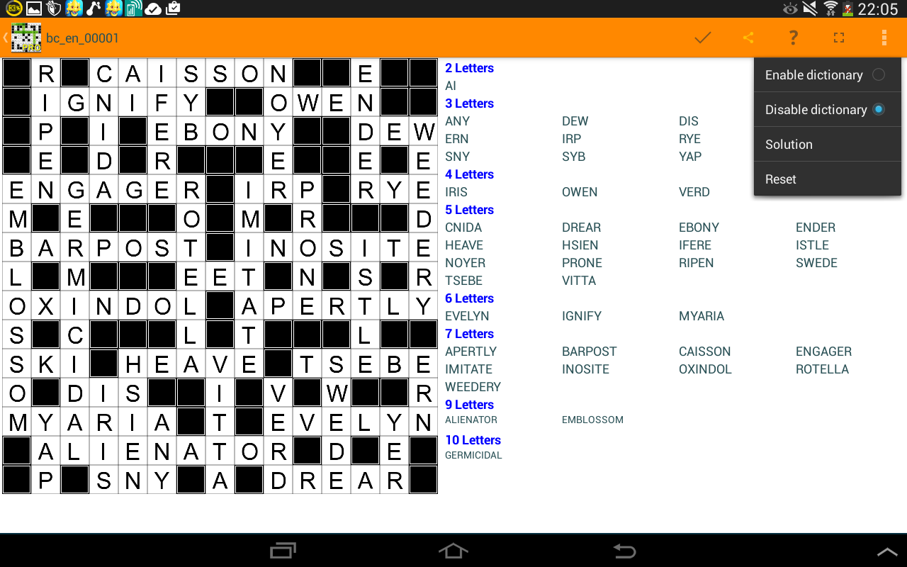 Cuplikan Layar Game Fill ins puzzles word puzzles