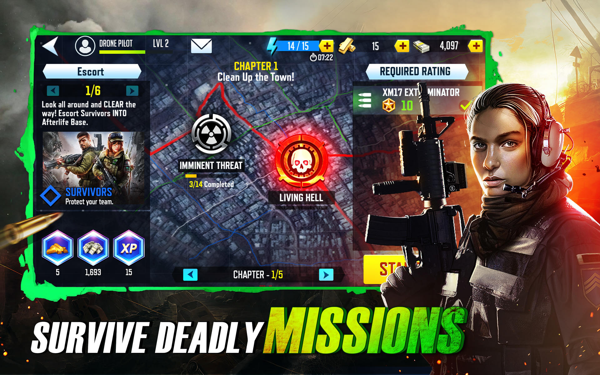 Captura de Tela do Jogo Drones 4: Zombie Strike