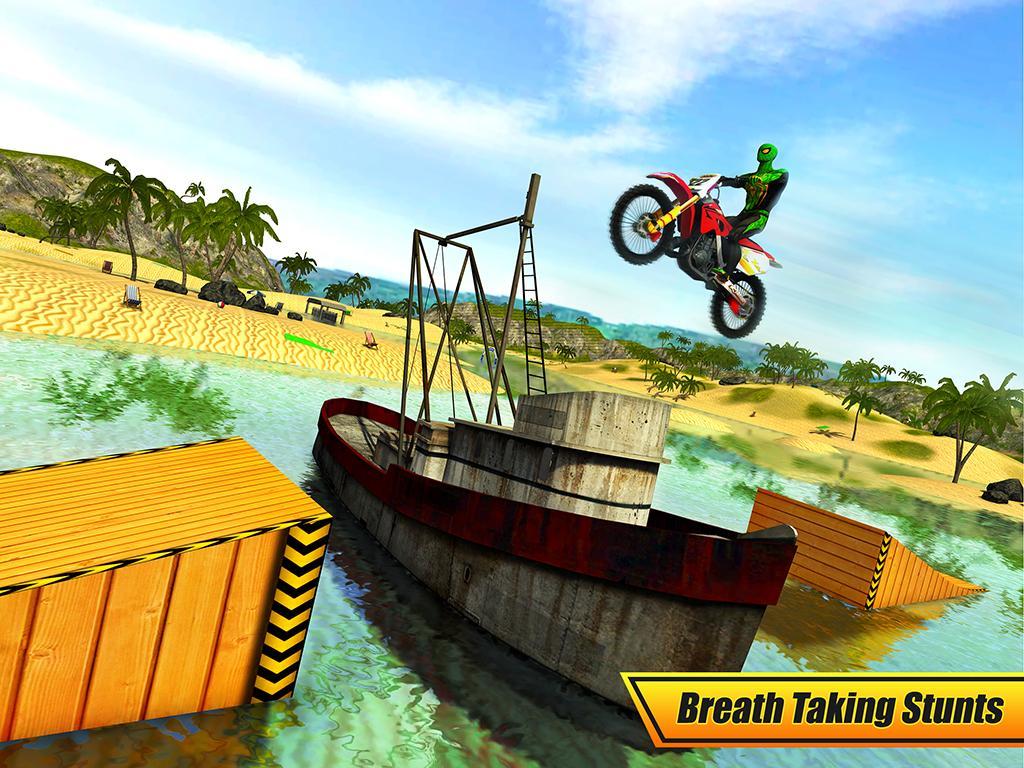 Superhero Water Surfer Bike Racing: Beach Racer Game Screenshot