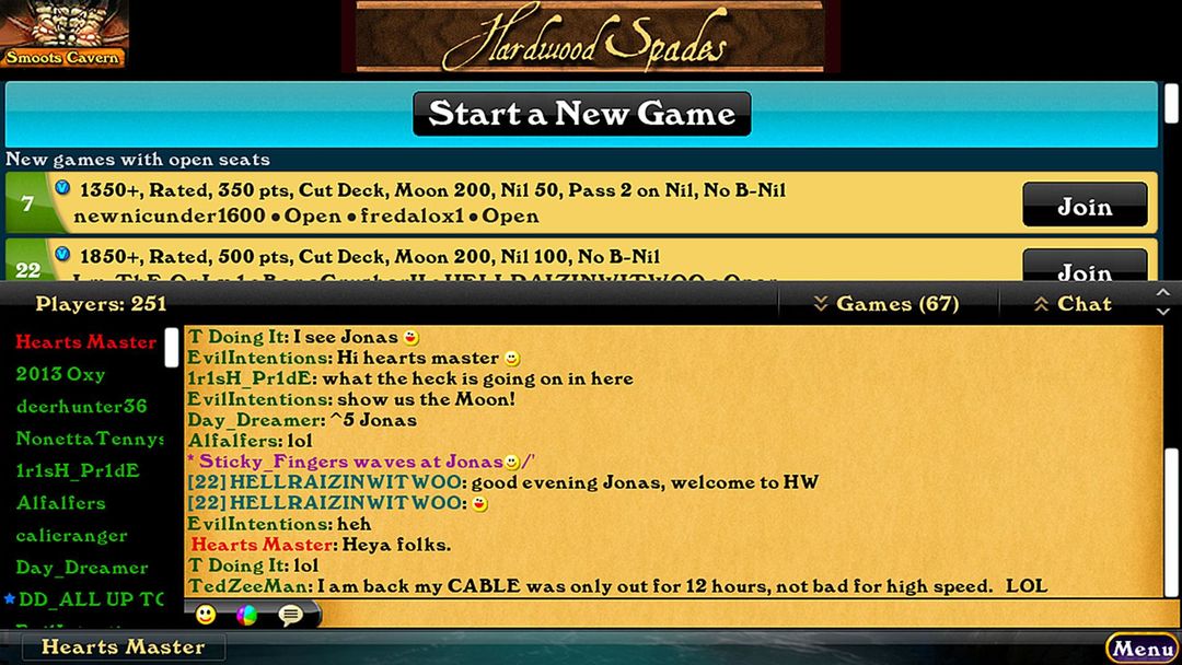 Screenshot of Hardwood Spades: Classic Cards