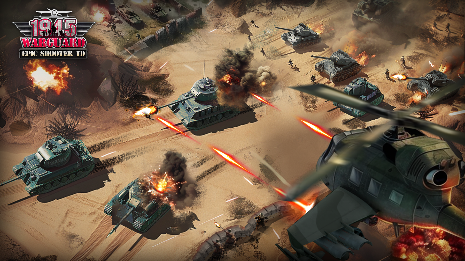 1945 WarGuard: Epic Shooter TD Game Screenshot