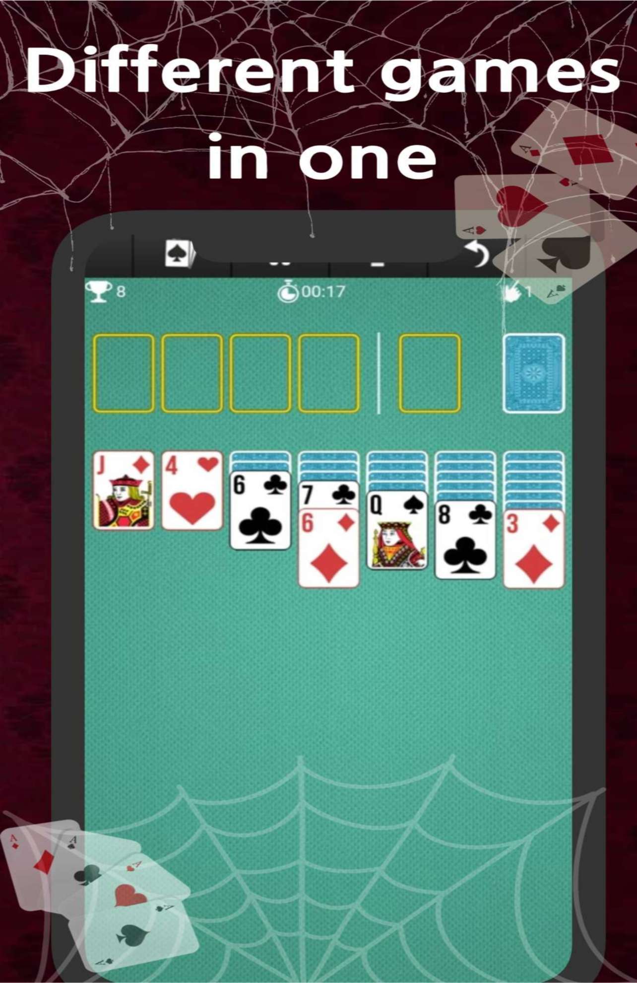 Screenshot of solitaire spider classic card