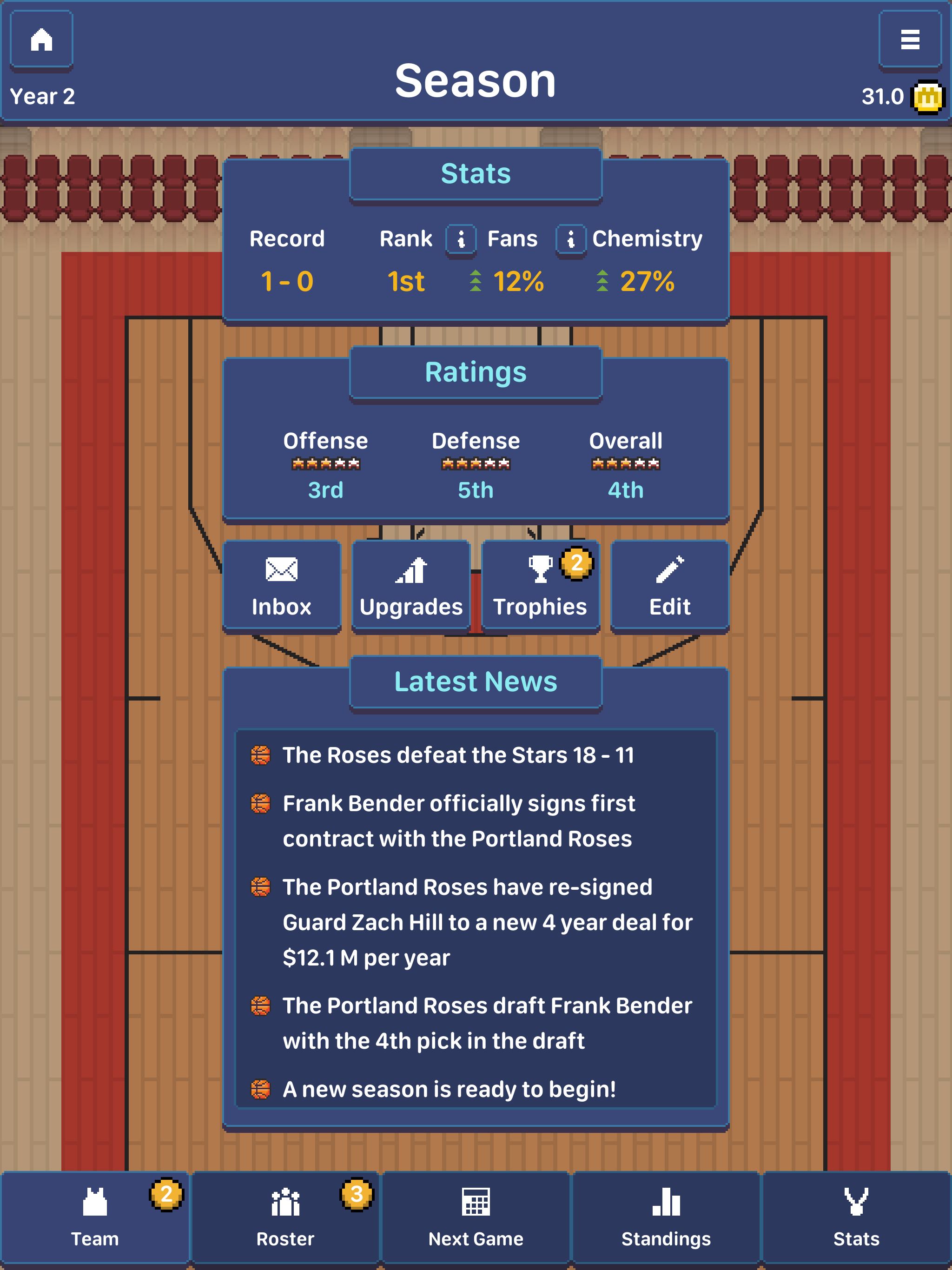 Hoop League Tactics ภาพหน้าจอเกม