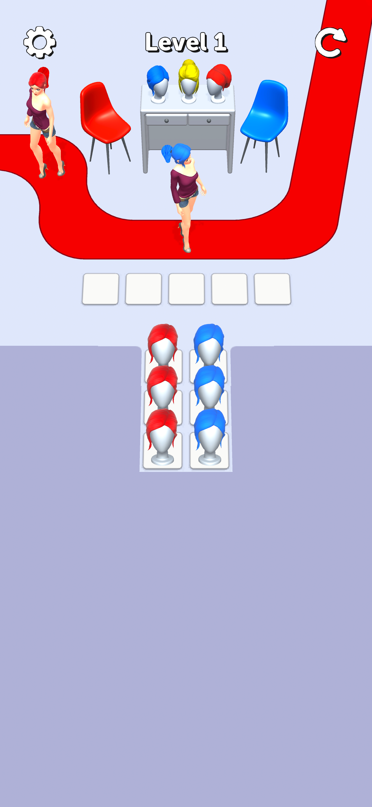 Wig Selection Game Screenshot