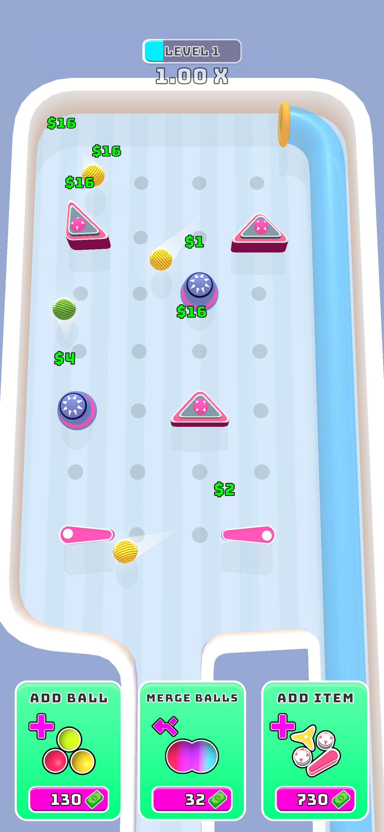 Screenshot of Idle Merge Pinball