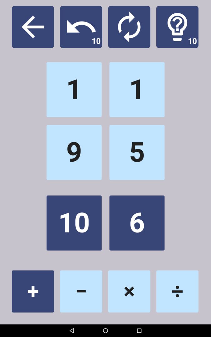 Screenshot of NumberDrop: Hard Math Puzzles