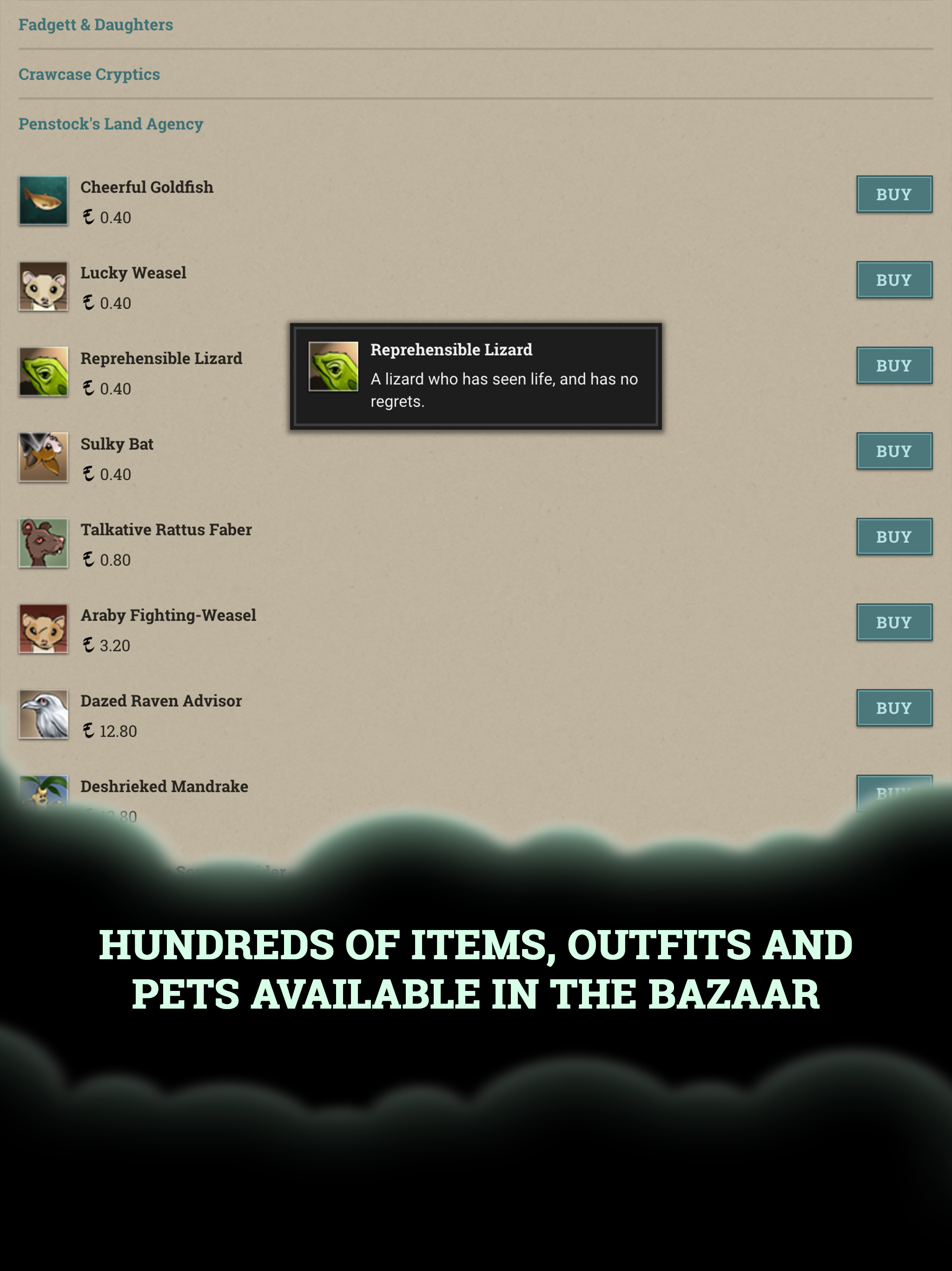 Fallen London Game Screenshot