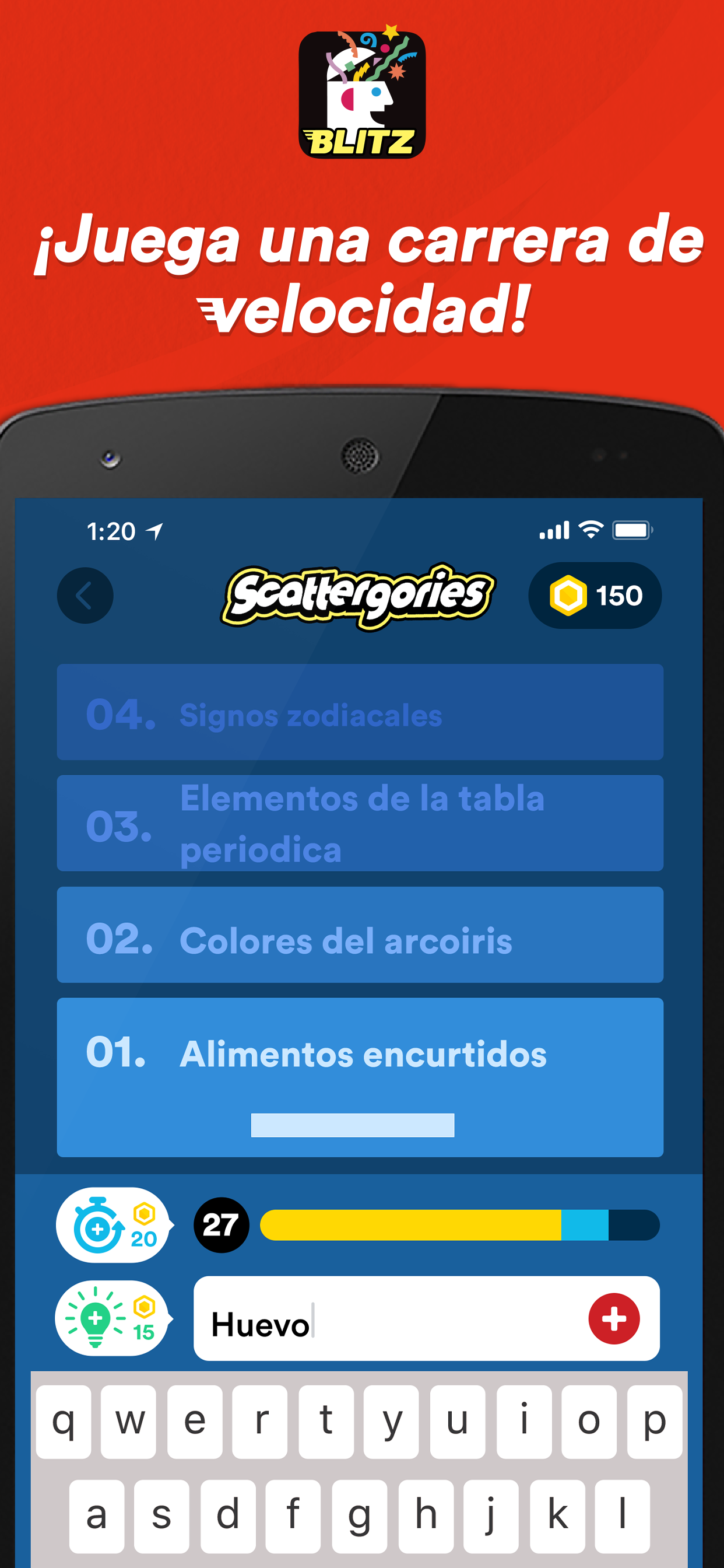 Scattergories Blitz Game Screenshot