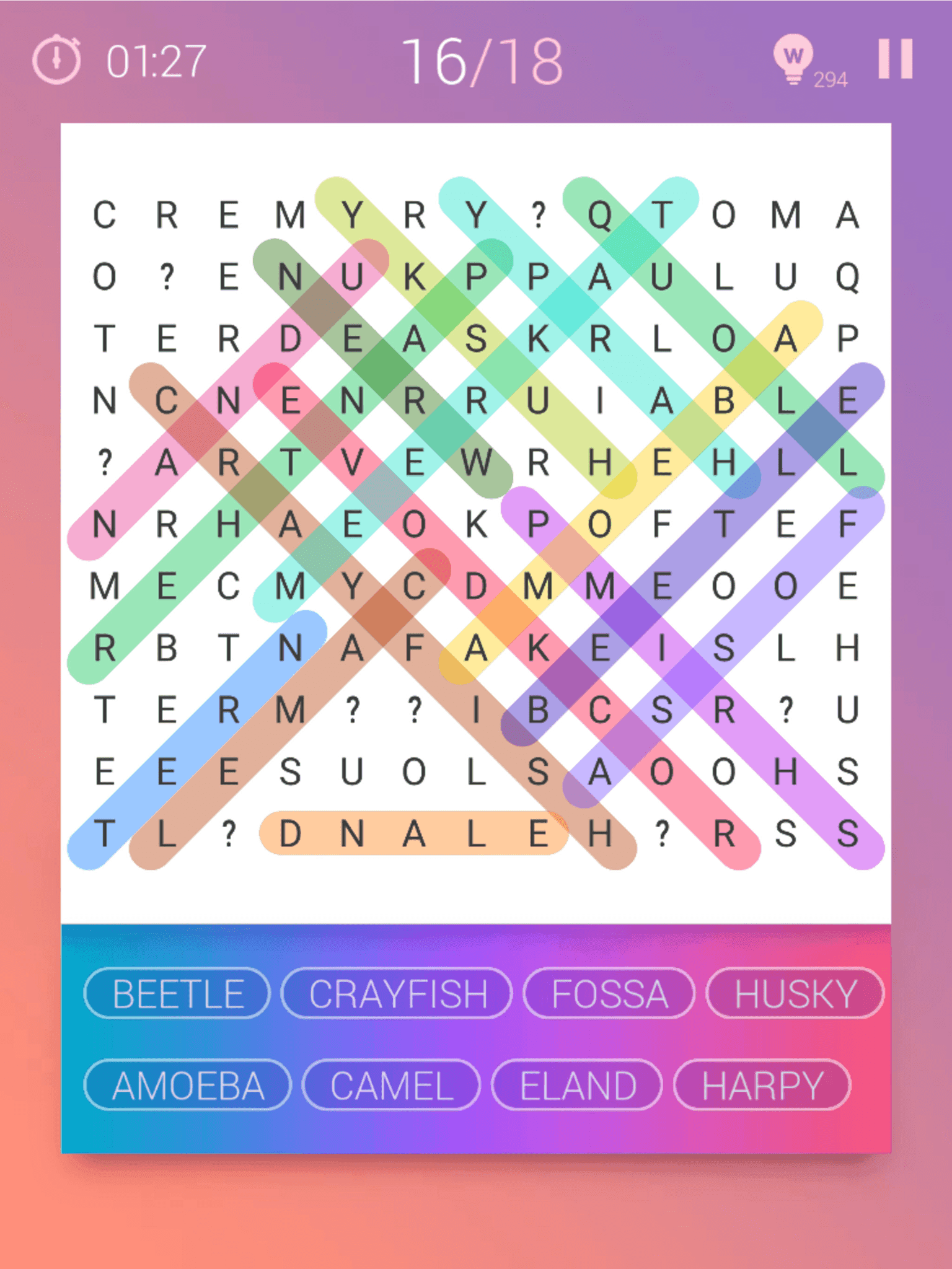 Word Search Puzzle Game Screenshot