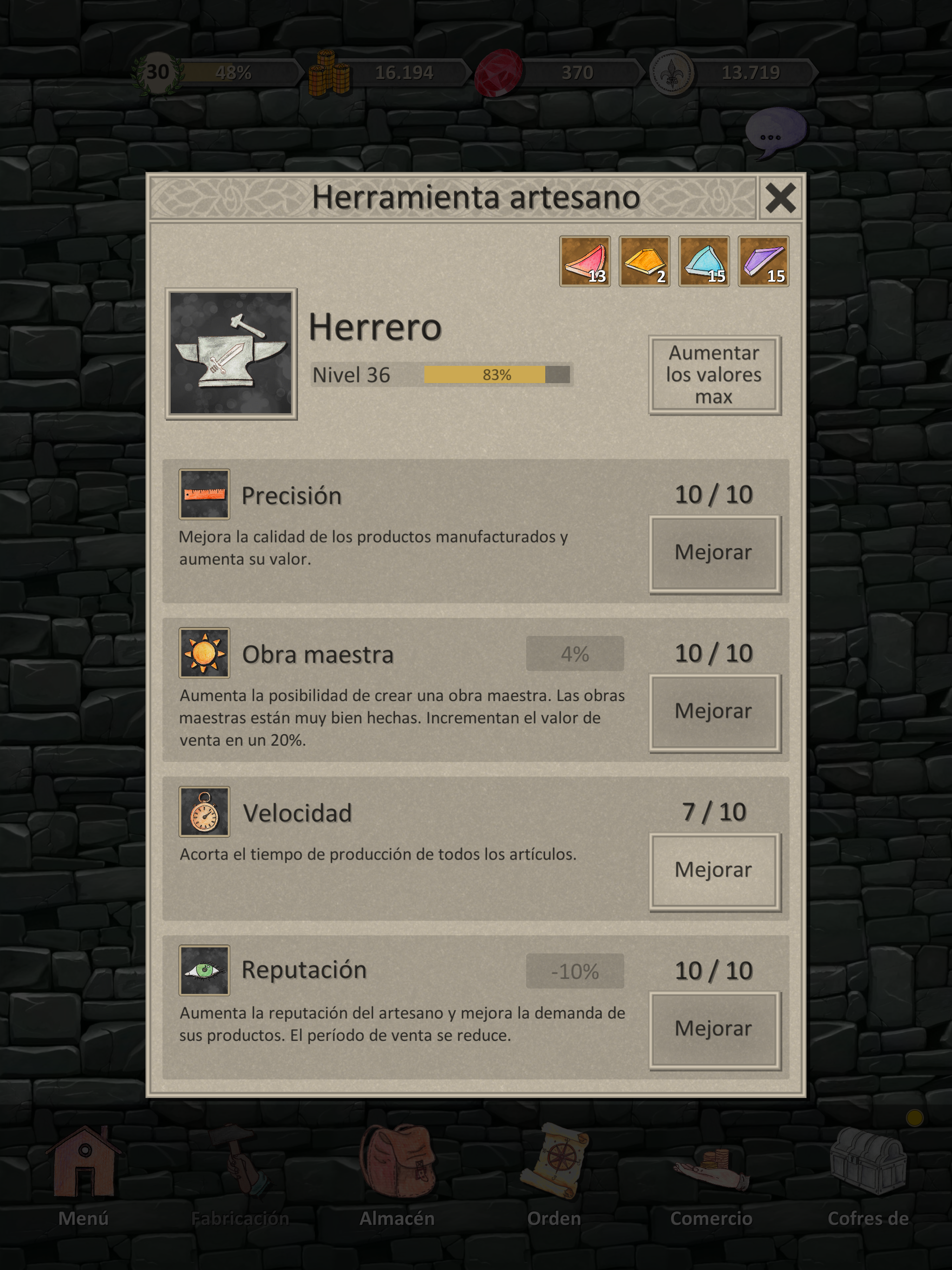 Captura de Pantalla del Juego Heroes and Merchants RPG