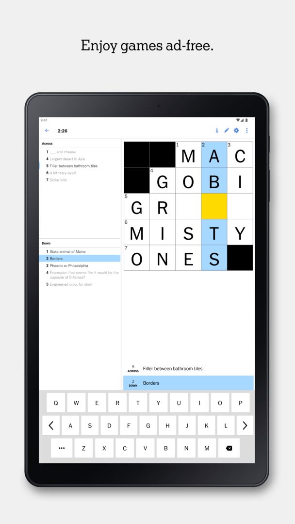 Screenshot of NYT Games: Word Games & Sudoku