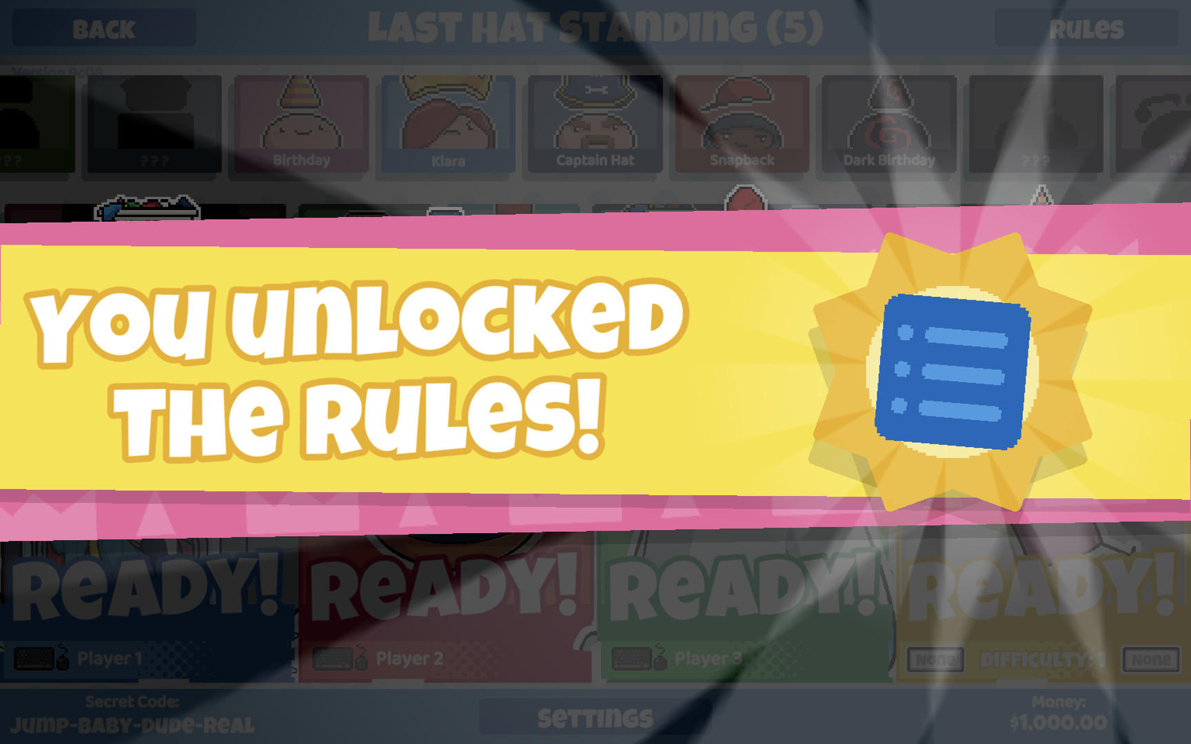 King of the Hat Game Screenshot