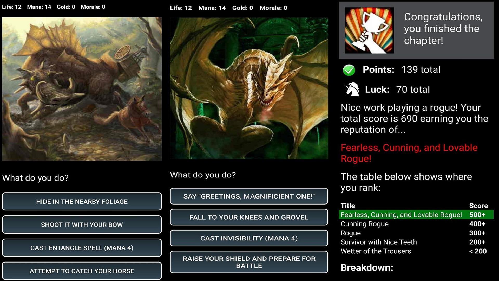 Screenshot of Dungeons and Decisions RPG