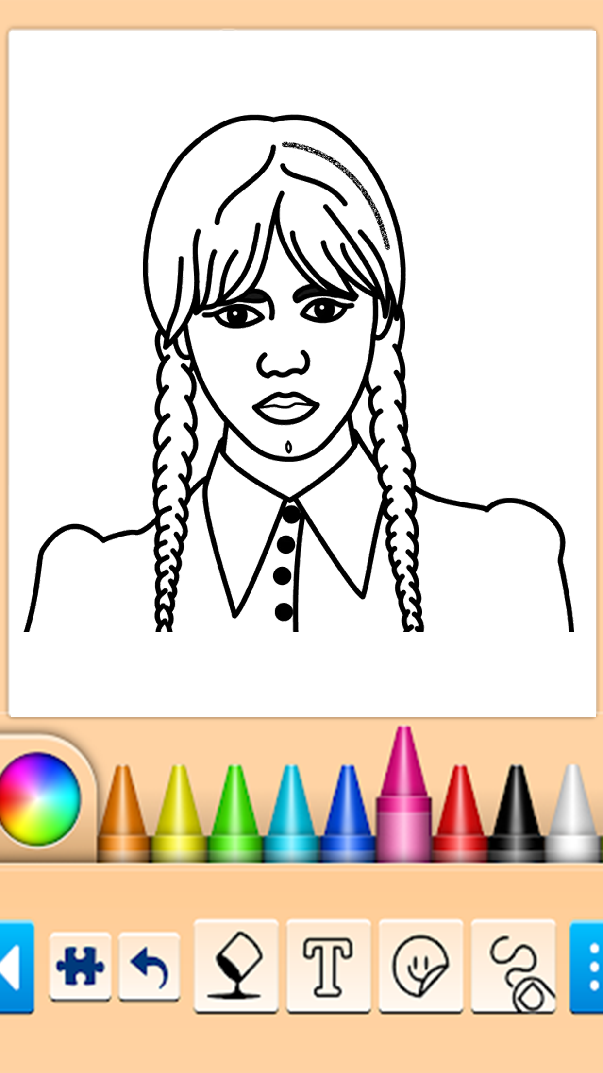 Wednesday Addams Coloring Book Game Screenshot