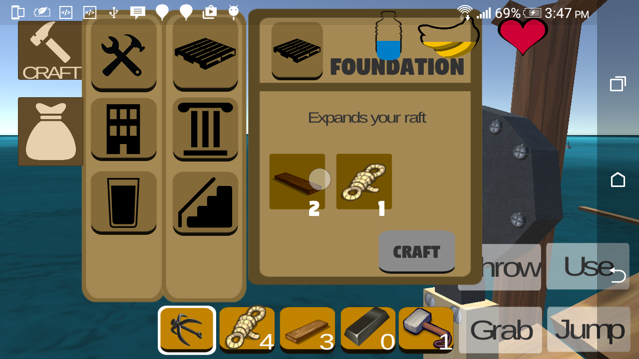 Raft Survival Craft.io Game Screenshot