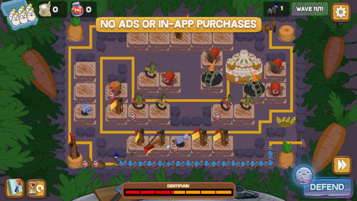 Defend the Cake Tower Defense ゲームのスクリーンショット