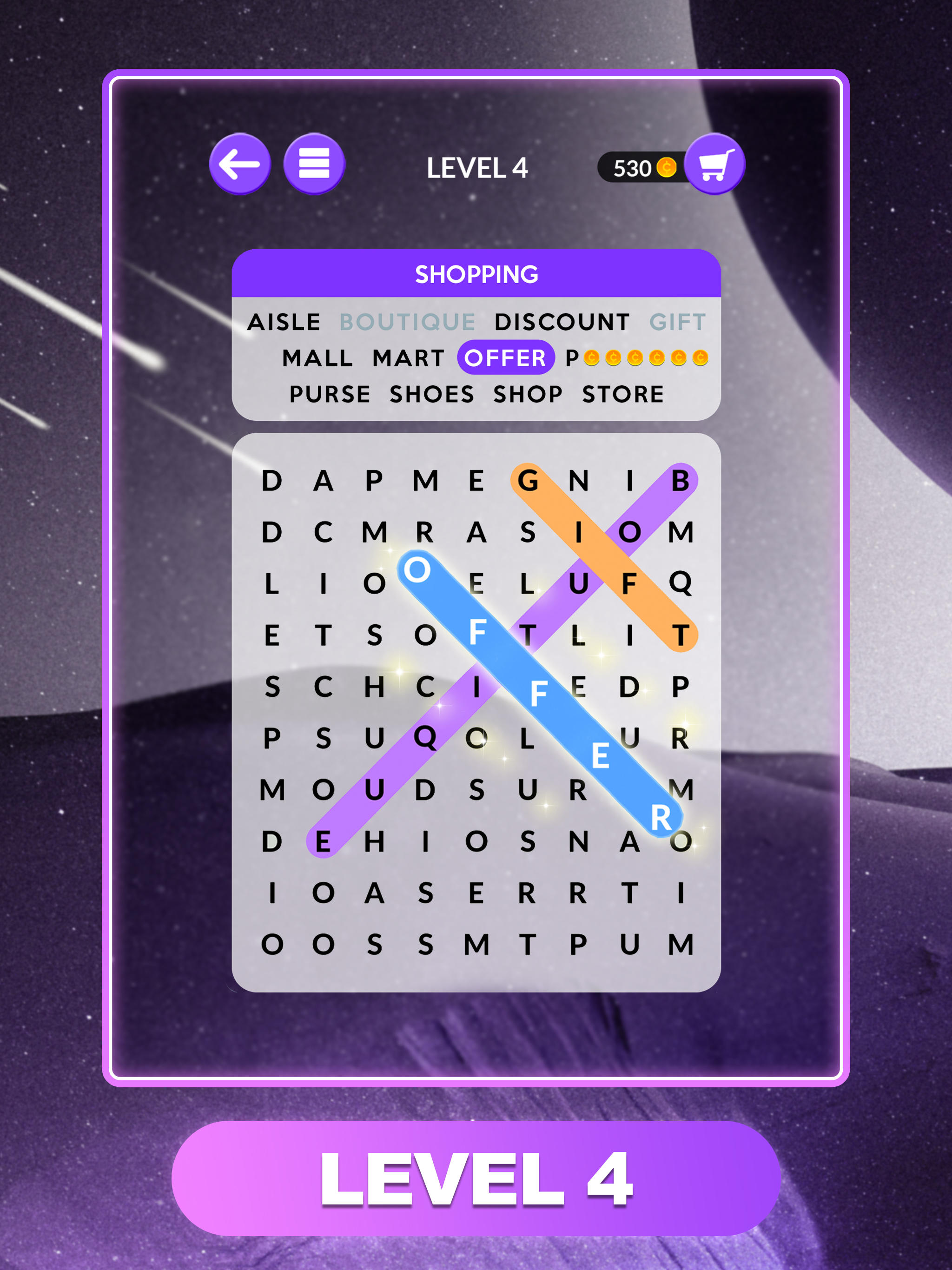 Wordscapes Search: Word Games Game Screenshot