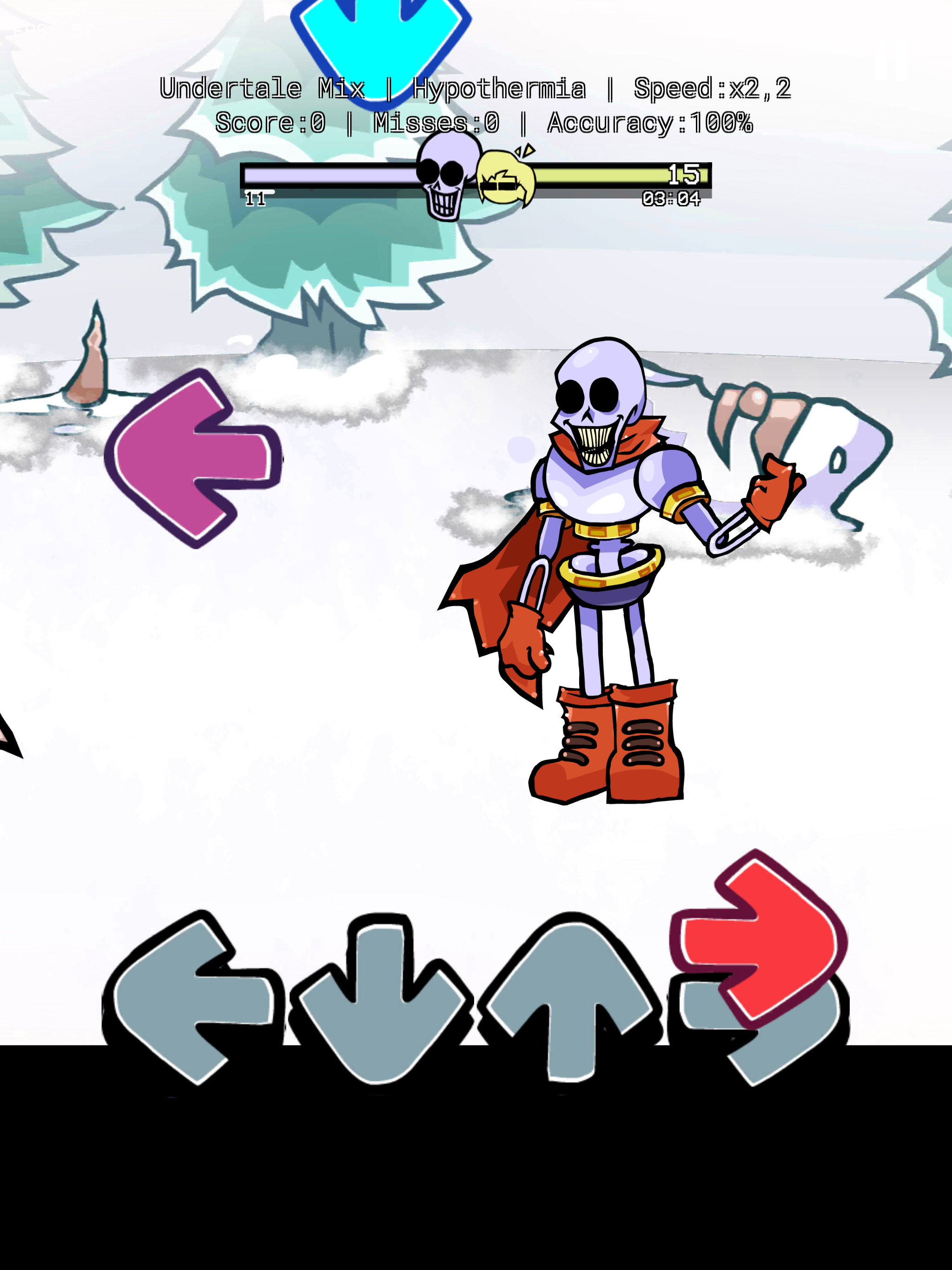 Screenshot of FNF Undertale Mix Door Lore