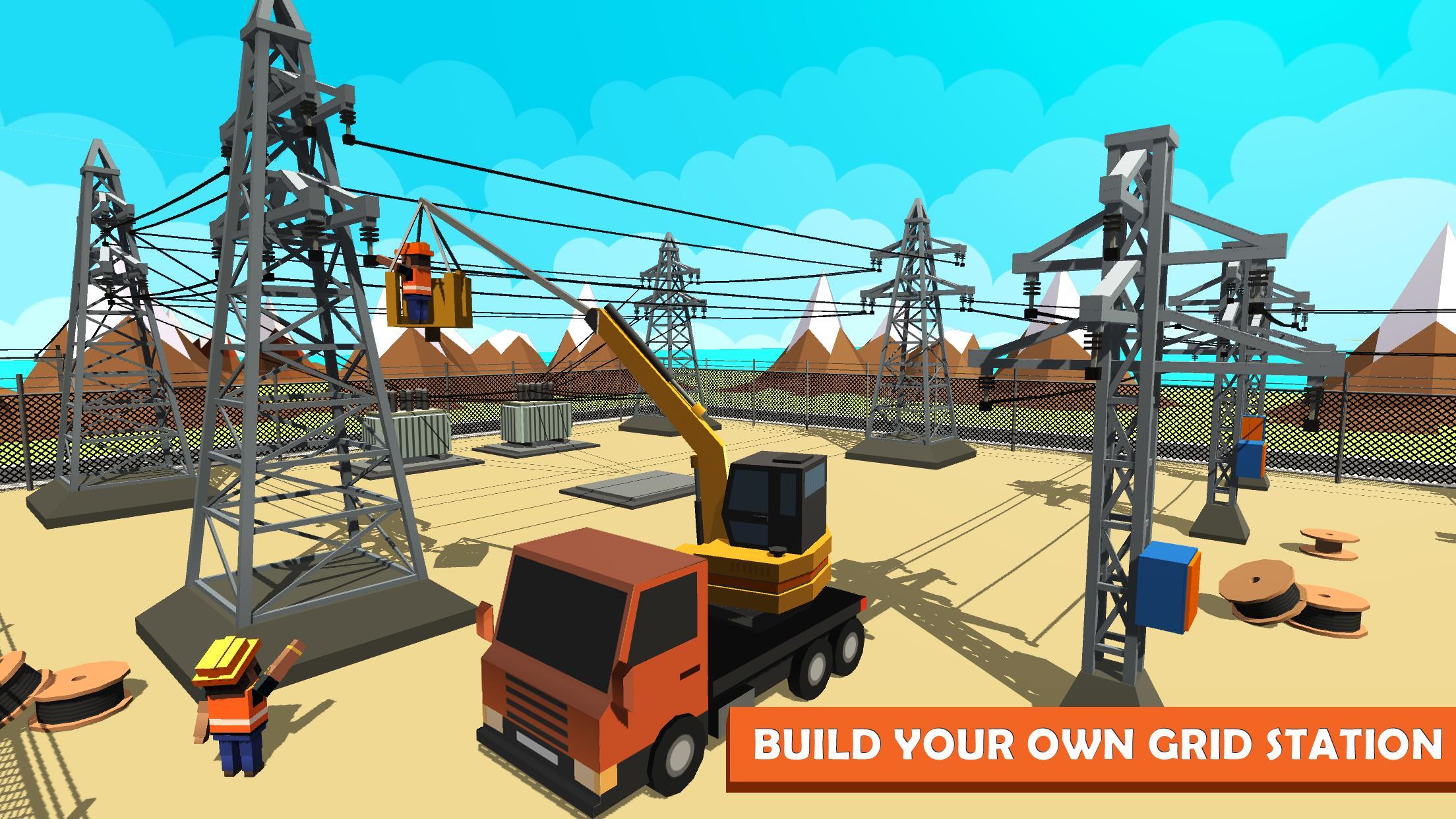 Electrical Grid Station Construction: Building Sim Game Screenshot